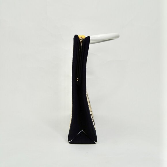 Vintage Handbag 40s 50s Bags by Edwards Blue Top Handle Studded Mexican Purse - Picture 6 of 17